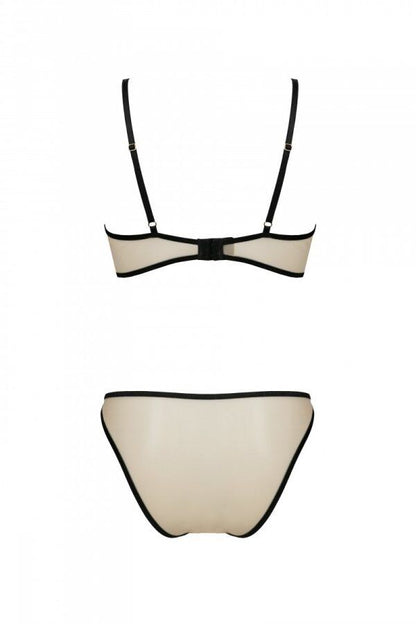 Комплект Passion LORINA SET, S/M, beige, бюстгальтер та трусики