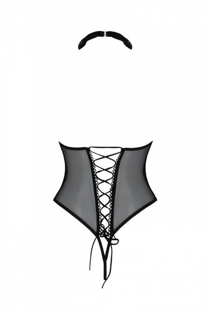 Еротичне боді Passion TRISHA BODY, S/M, black, з відкритими чашками