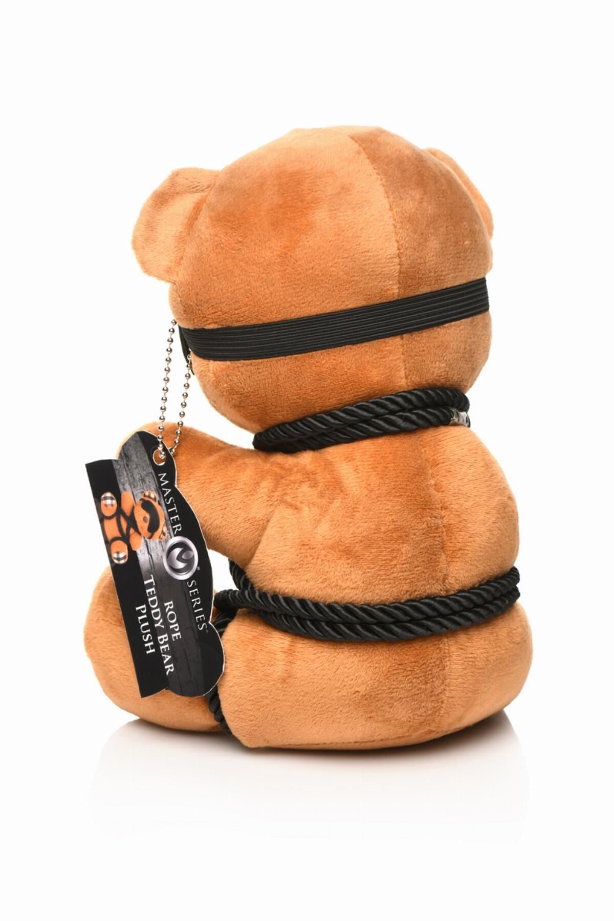Плюшевий ведмедик ROPE Teddy Bear БДСМ у шкіряній масці та обв’язці, 22x16x12 см