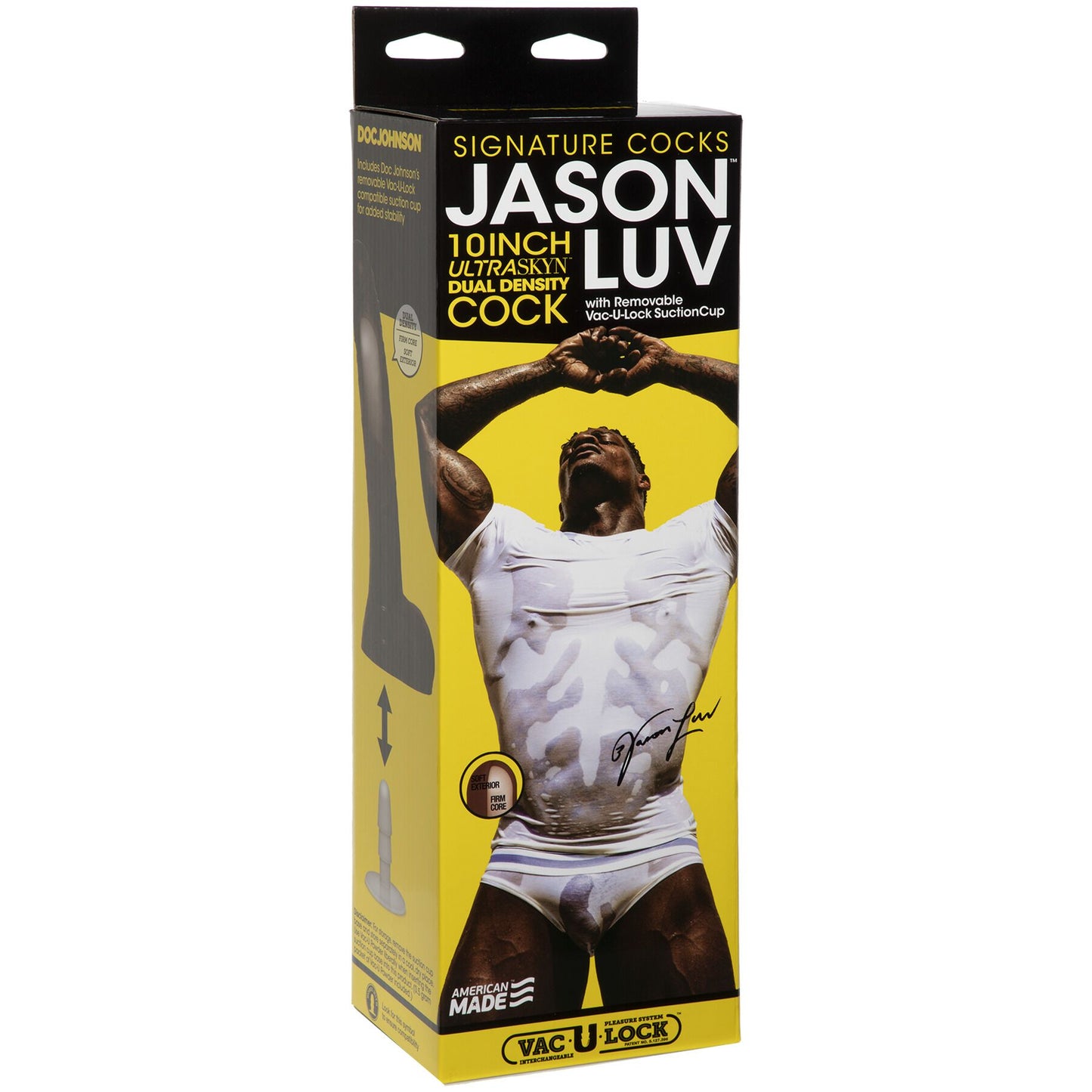 Фалоімітатор Doc Johnson Jason Luv 10 Inch Cock, зі зліпка пеніса, Vac-U-Lock, діаметр 5,1 см