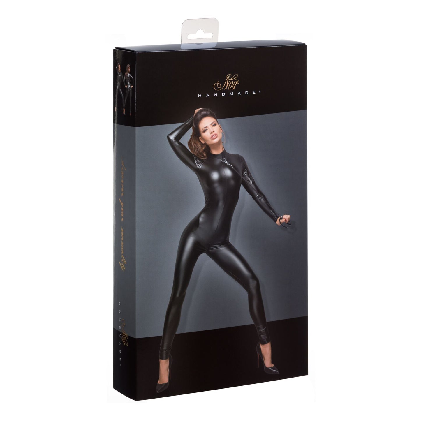 Комбінезон Noir Handmade F162 Powerwetlook overall with leash and two-way zipper, XXL, мокрий ефект