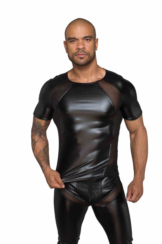 Футболка з мокрим ефектом Noir Handmade H056 Men's T-shirt made of powerwetlook, XL