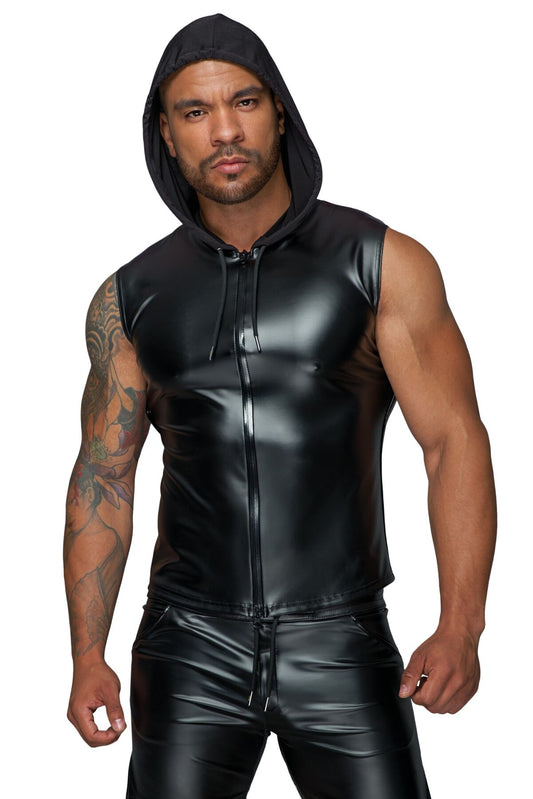 Чоловіча безрукавка з капюшоном Noir Handmade H062 Hooded Shirt, 3XL, мокрий ефект