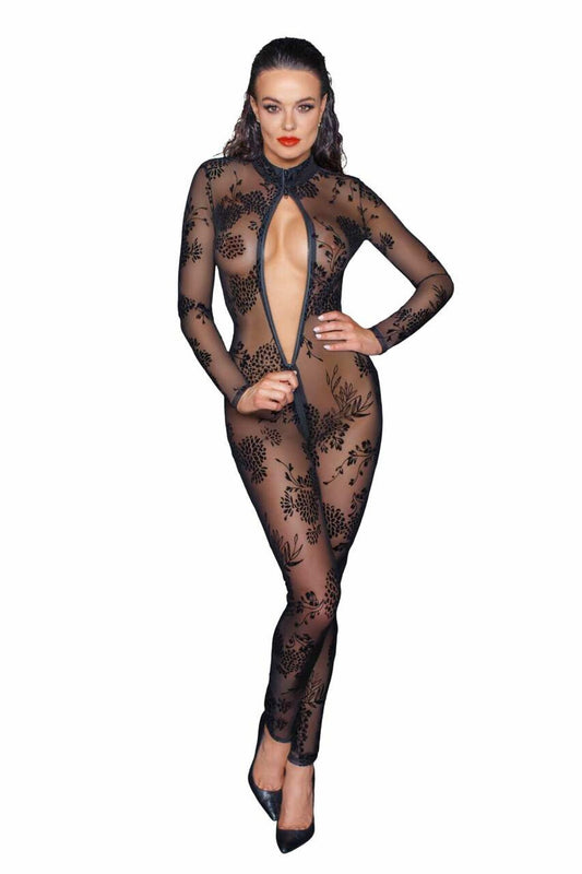 Сітчастий бодістокінг Noir Handmade F237 Long tulle overall, XL