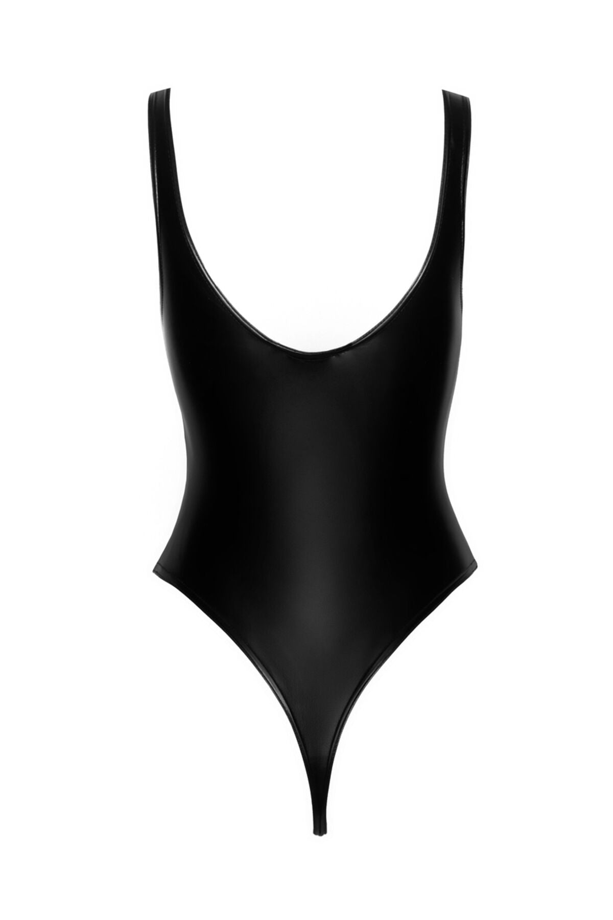 Боді з мокрим ефектом Noir Handmade F244 Powerwetlook body with high cut bottom hem, XL