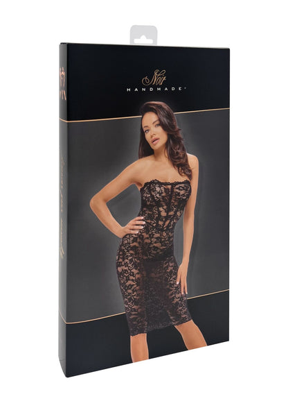 Сукня Noir Handmade F301 Catalyst, S, black, міді, мереживо, відкриті плечі, шнурівка на спині