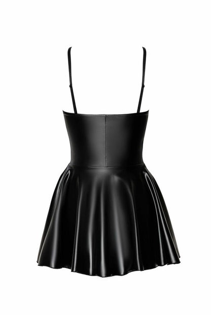 Сукня Noir Handmade F308 Dreamer, XL, міні, під латекс, відкриті плечі, спідниця кльош, блискавка спереду