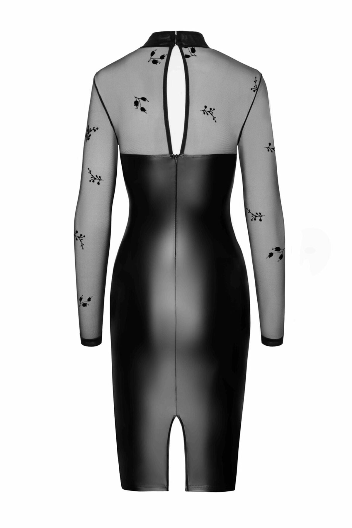 Сукня Noir Handmade F310 Sublime, 3XL, black, міді, мокрий ефект, верх — сітка, довгий рукав