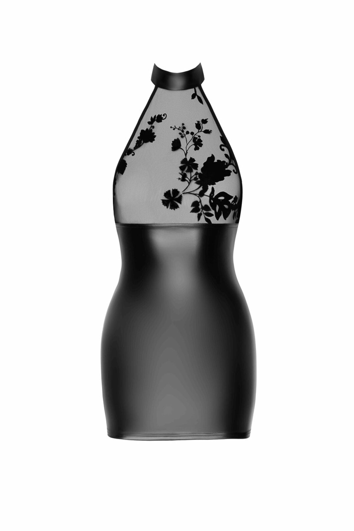 Сукня Noir Handmade F311 Eros, M, black, міні, спідниця під латекс, верх — сітка, відкрита спина