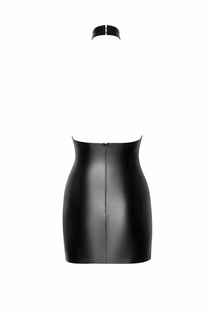 Сукня Noir Handmade F311 Eros, XXL, black, міні, спідниця під латекс, верх — сітка, відкрита спина
