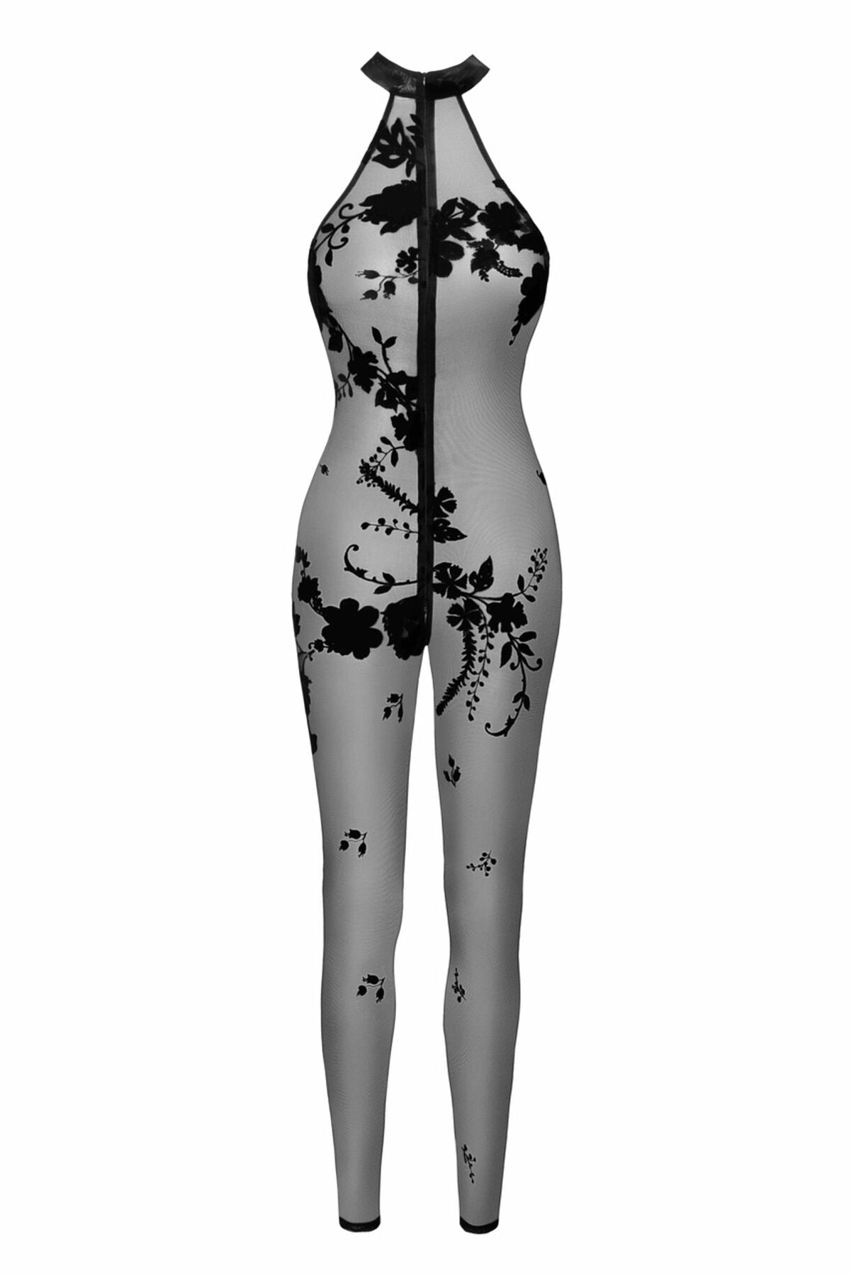 Бодістокінг Noir Handmade F315 Ego, XL, black, прозорий, верх халтер, блискавка на все тіло