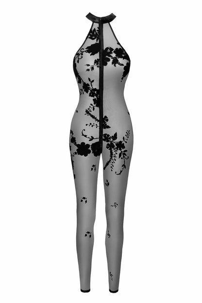 Бодістокінг Noir Handmade F315 Ego, XL, black, прозорий, верх халтер, блискавка на все тіло