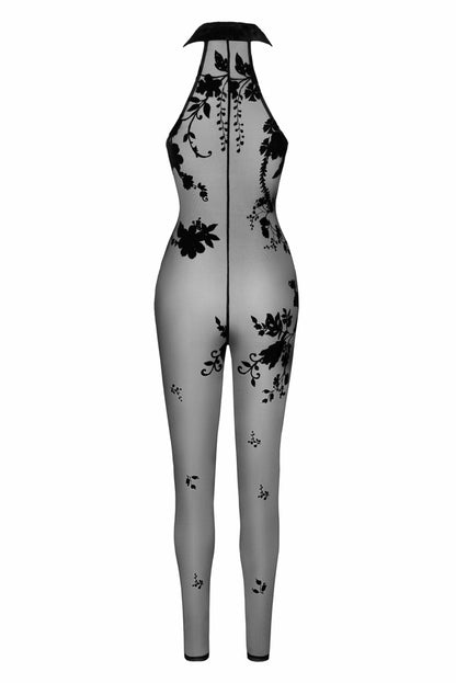 Бодістокінг Noir Handmade F315 Ego, 3XL, black, прозорий, верх халтер, блискавка на все тіло