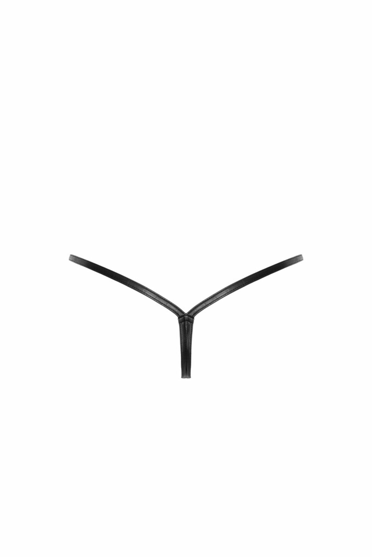 Трусики-стрінги Noir Handmade P012 Wild, S, під латекс, крокодиловий принт, застібки з боків
