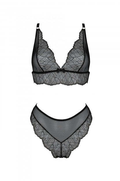 Комплект Passion AMBERLY SET black, L/XL, бралет і трусики бразиліана