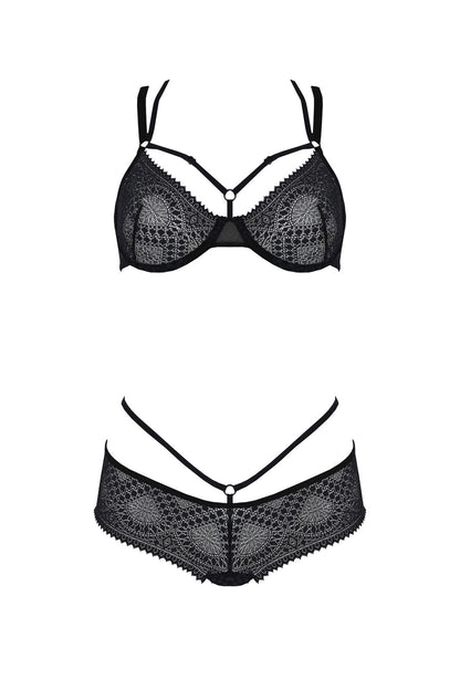 Комплект Passion DROSERA BIKINI black, L/XL, бюстгальтер і трусики-кюлоти