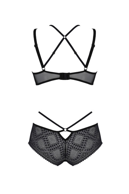 Комплект Passion DROSERA BIKINI black, XXL/XXXL, бюстгальтер і трусики-кюлоти