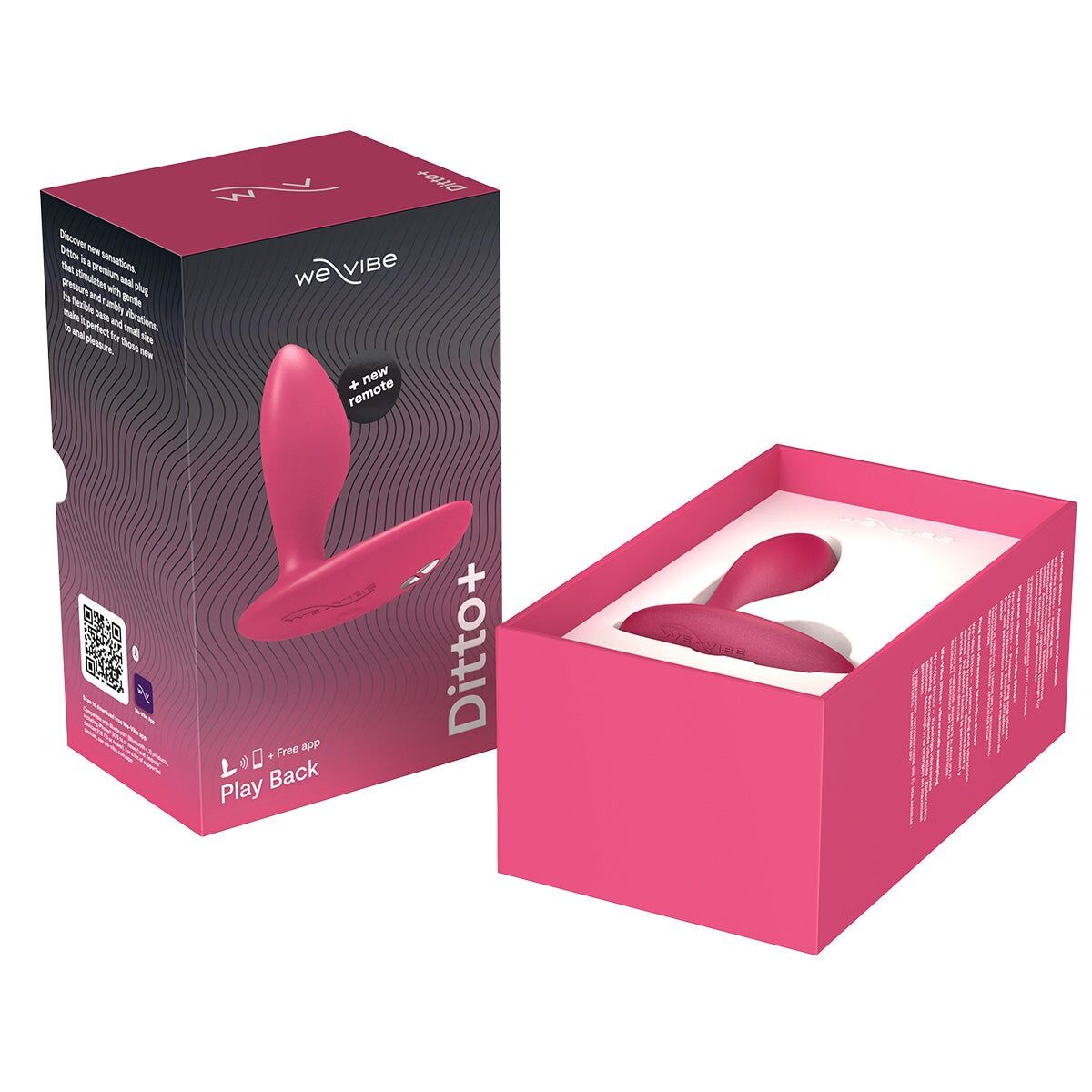 Анальна смарт-вібропробка We-Vibe Ditto+ Cosmic Pink, 10 режимів, пульт ДК
