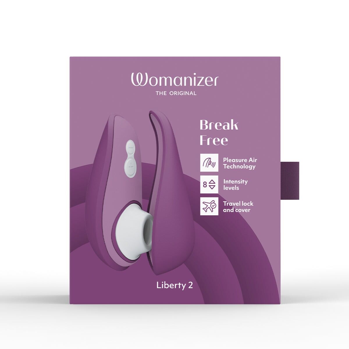 Вакуумний кліторальний стимулятор Womanizer Liberty 2 Purple, 8 режимів, магнітна кришечка