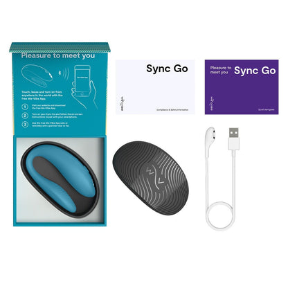 Смарт-вібратор для пар We-Vibe Sync GO Turquoise, тревел-кейс, пульт ДК