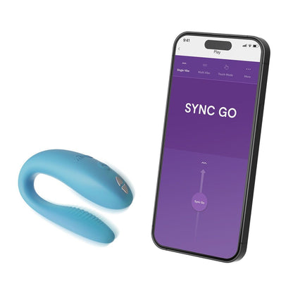 Смарт-вібратор для пар We-Vibe Sync GO Turquoise, тревел-кейс, пульт ДК