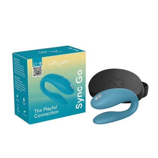 Смарт-вібратор для пар We-Vibe Sync GO Turquoise, тревел-кейс, пульт ДК