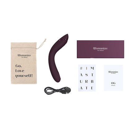 Вакуумний стимулятор для точки G та клітора з вібрацією Womanizer OG Aubergine, 12 рівнів, 3 режими