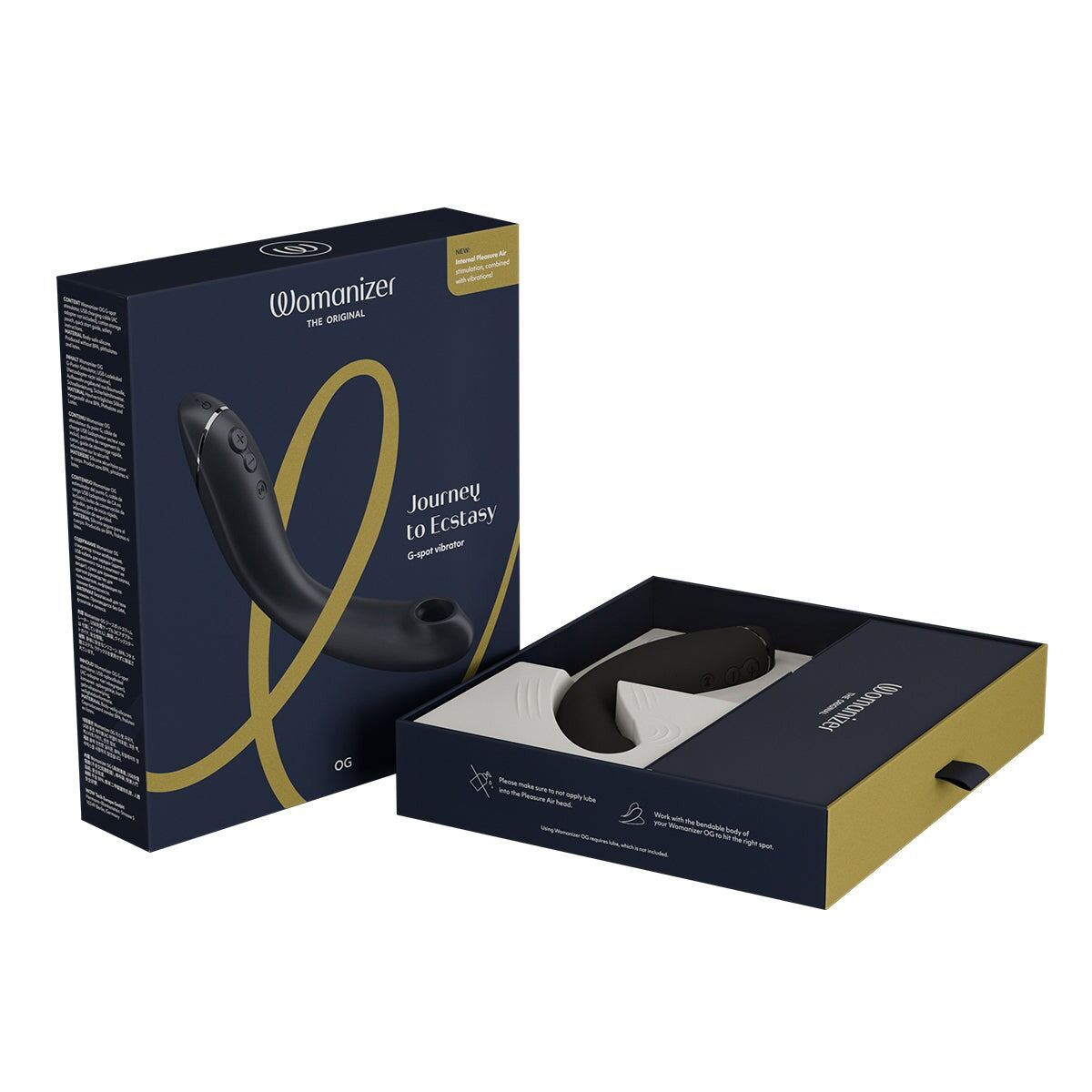 Вакуумний стимулятор для точки G та клітора з вібрацією Womanizer OG Dark Grey, 12 рівнів, 3 режими