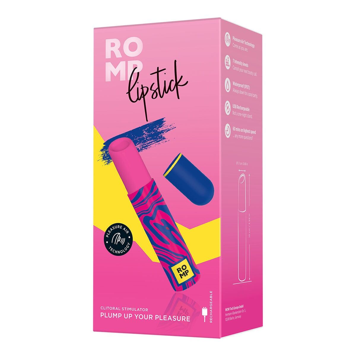 Вакуумний кліторальний стимулятор-помада Romp Lipstick, 7 рівнів інтенсивності