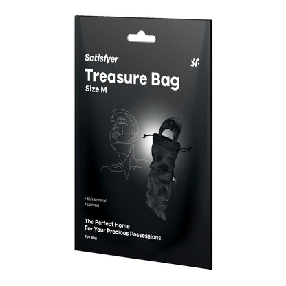 Мішок для секс-іграшок Satisfyer Treasure Bag M, чорний, на шнурку