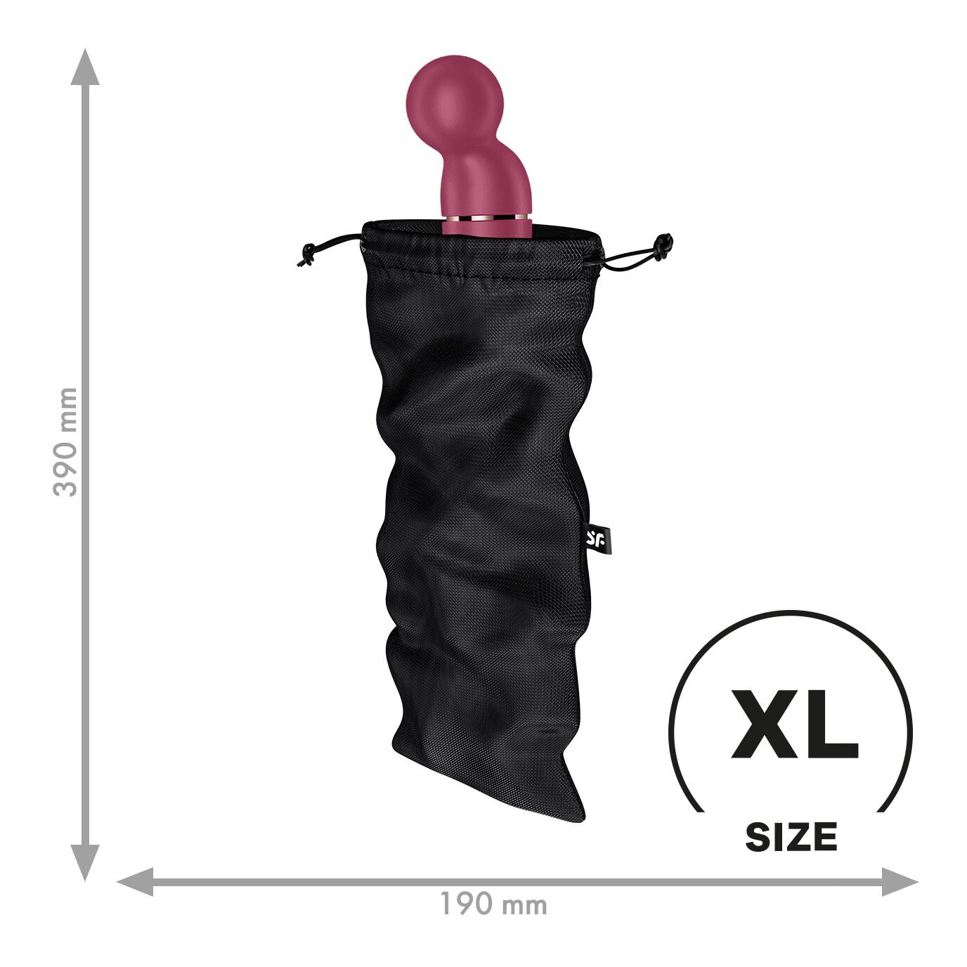 Мішечок для секс-іграшок Satisfyer Treasure Bag XL, чорний, на шнурку