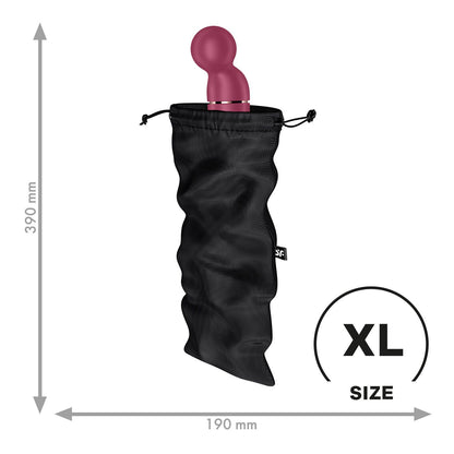 Мішечок для секс-іграшок Satisfyer Treasure Bag XL, чорний, на шнурку