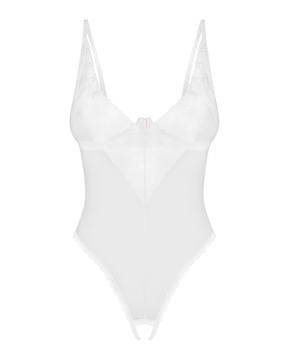 Боді з доступом Obsessive Alissium crotchless teddy, XS/S, ліф з м’якою чашкою, високі трусики