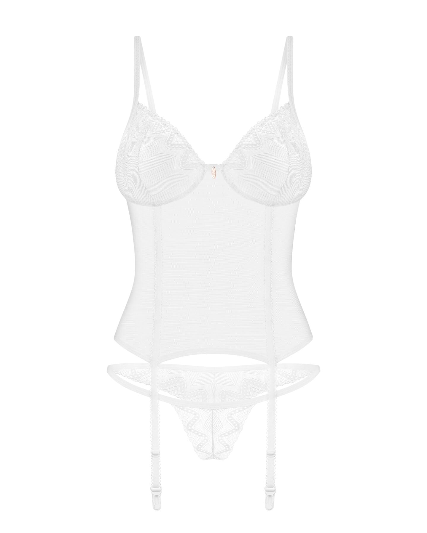 Корсет Obsessive Alissium corset & thong, XS/S, гнучкі кісточки, відкрита спина, стрінги в комплекті