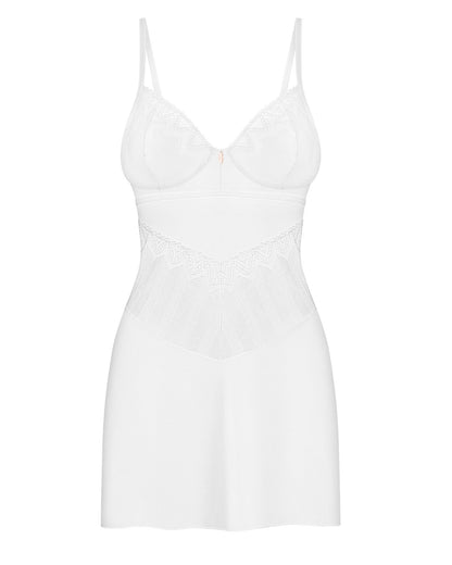 Пеньюар Obsessive Alissium chemise & thong, M/L, мереживний ліф, стрінги в комплекті