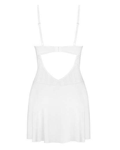 Пеньюар Obsessive Alissium chemise & thong, M/L, мереживний ліф, стрінги в комплекті