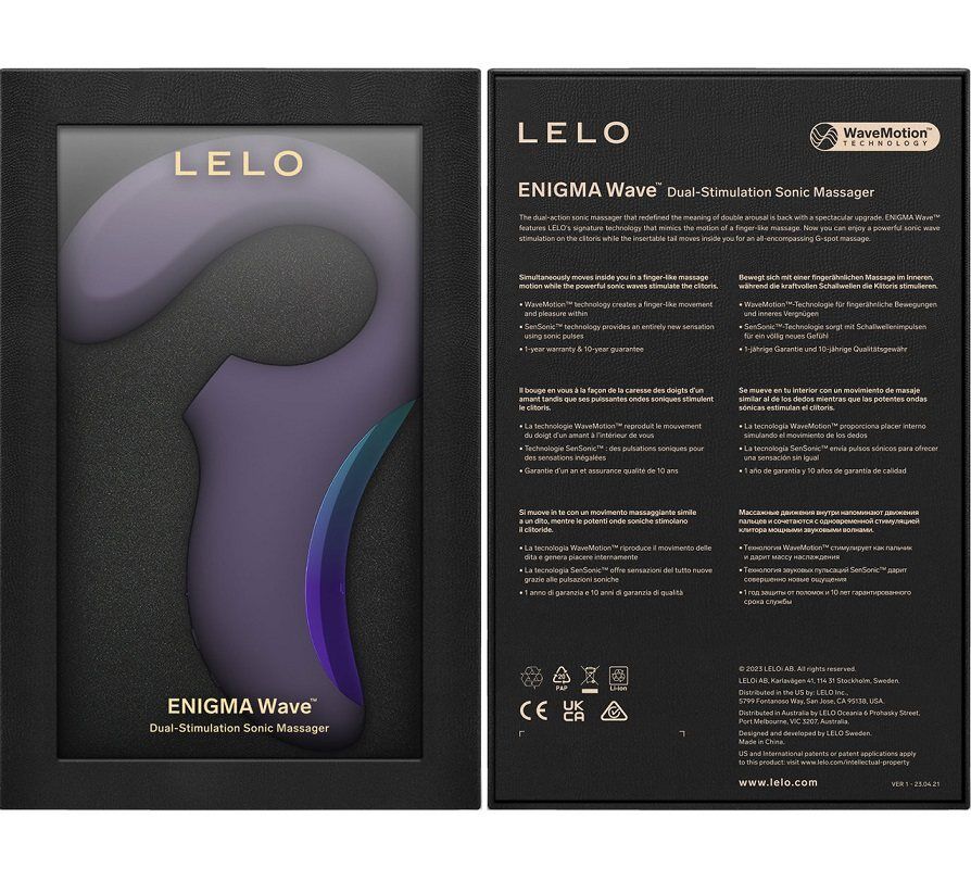 Кліторально-вагінальний звуковий стимулятор LELO Enigma WAVE Cyber Purple, 3 типи стимуляції