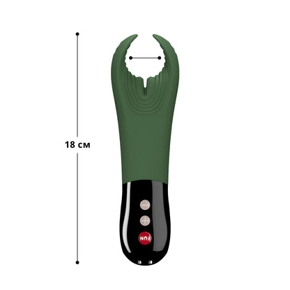 Вібратор для пеніса Fun Factory MANTA moss green/black, підходить для парних ігор