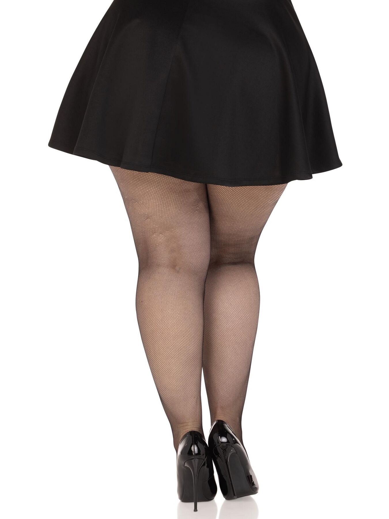 Колготки Leg Avenue Spandex micro net tights, 1X/2X, чорні, у дрібну сітку, середня посадка
