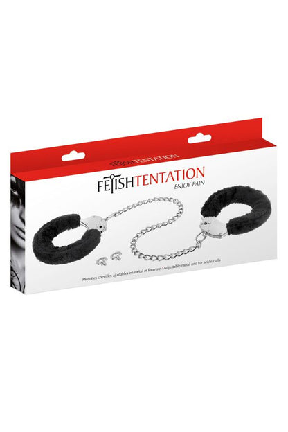 Поножі Fetish Tentation Adjustable metal and fur ankle cuffs