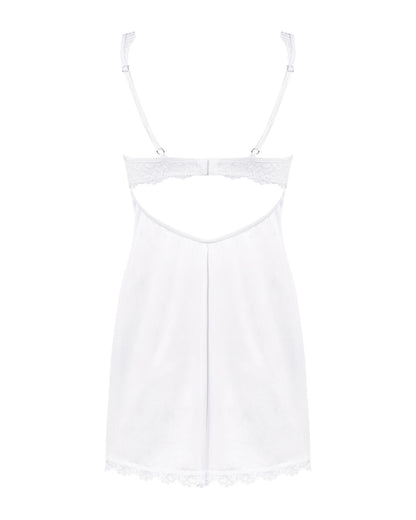 Сорочка Obsessive Amor Blanco underwire chemise & thong white S/M