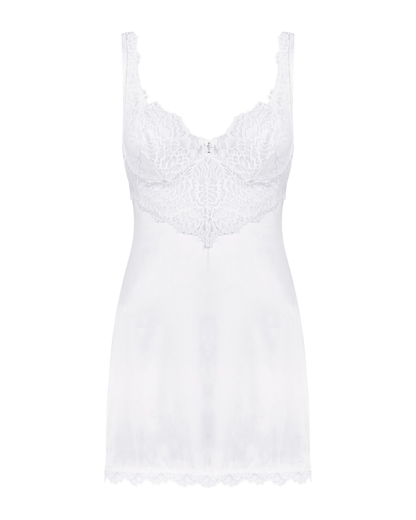Сорочка Obsessive Amor Blanco underwire chemise & thong white S/M