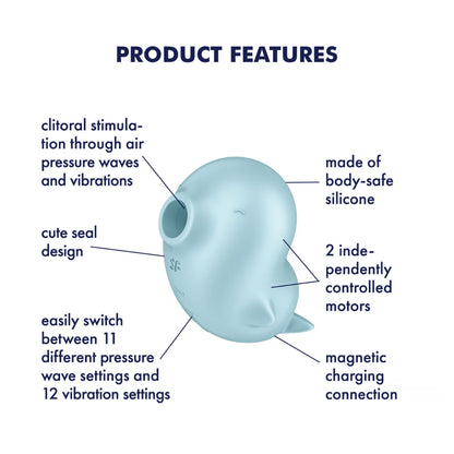 Вакуумний кліторальний стимулятор з вібрацією Satisfyer Sassy Seal, 2 незалежні мотори