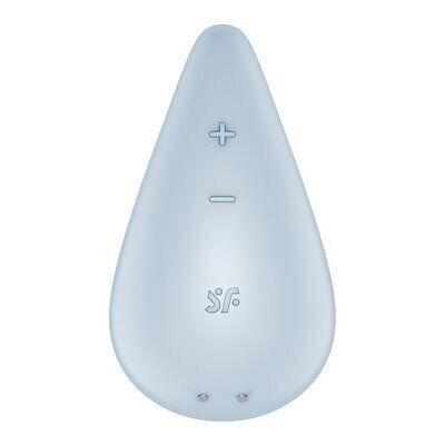 Вібратор для зовнішньої стимуляції Satisfyer Dew Drop Blue, 2 мотори, 12 режимів, м’який корпус