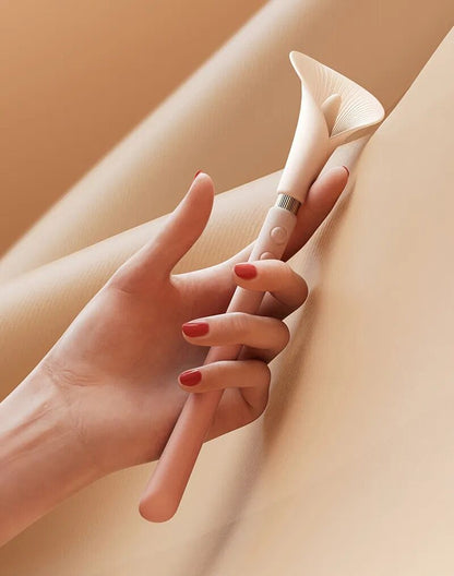 Розкішний вібромасажер Zalo – Calla Blossom Pink, двосторонній, 2 мотори