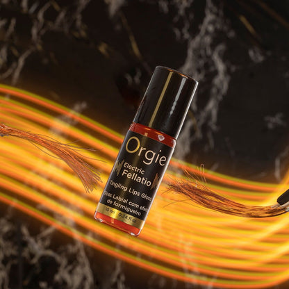 Блиск для губ з ефектом вібрації Orgie Electric Fellatio Lips Gloss, 10 мл, смак фруктового асорті