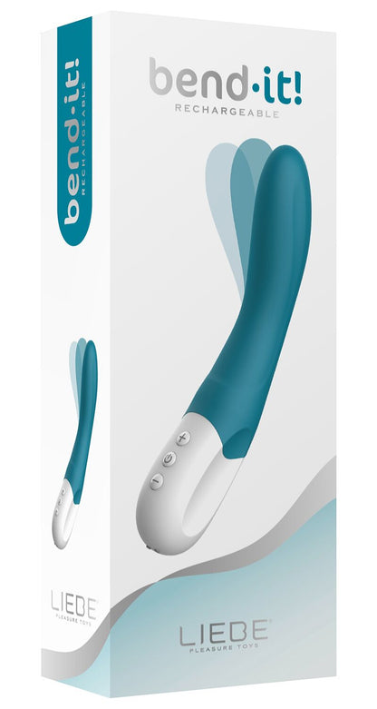 Вібратор точки G Liebe Bend It Rechargeable Ocean Blue, 10 режимів, дуже потужний, гнучкий стовбур