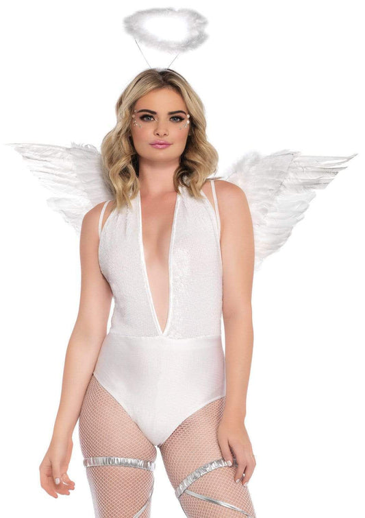 Крила ангела Leg Avenue Marabou Feather Angel Wings, справжнє пір'я