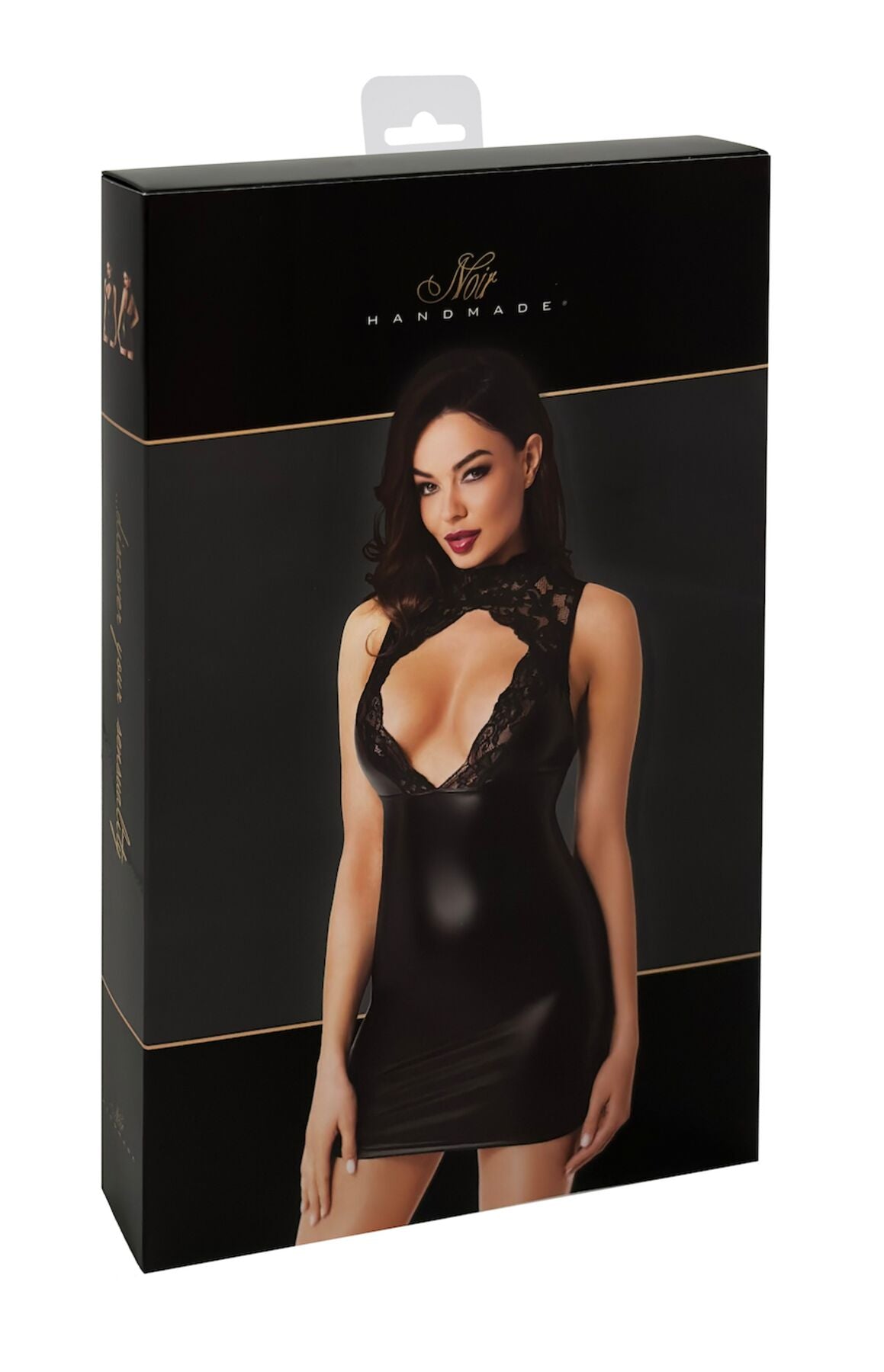 Сукня Noir Handmade F343 Powerwetlook and lace mini skirt - L