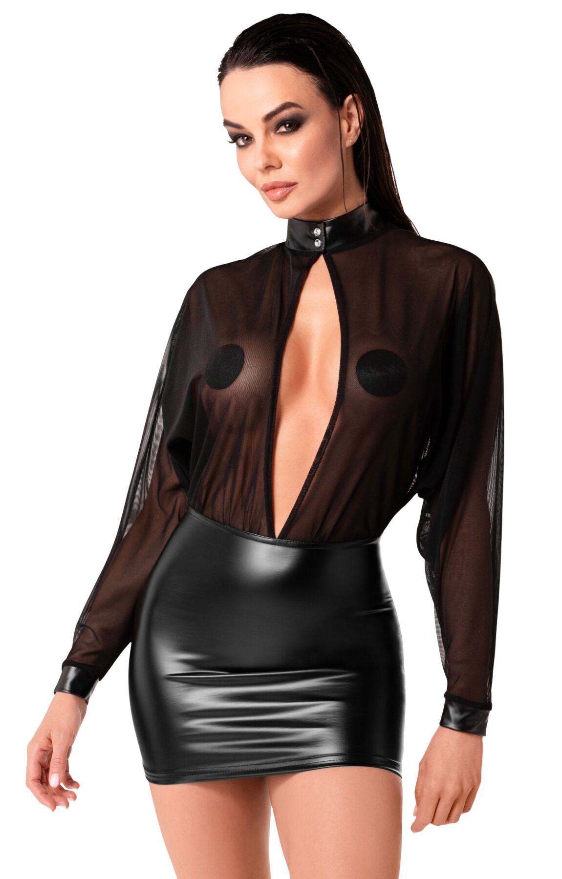 Сукня Noir Handmade F348 Powerwetlook and tulle dress - M